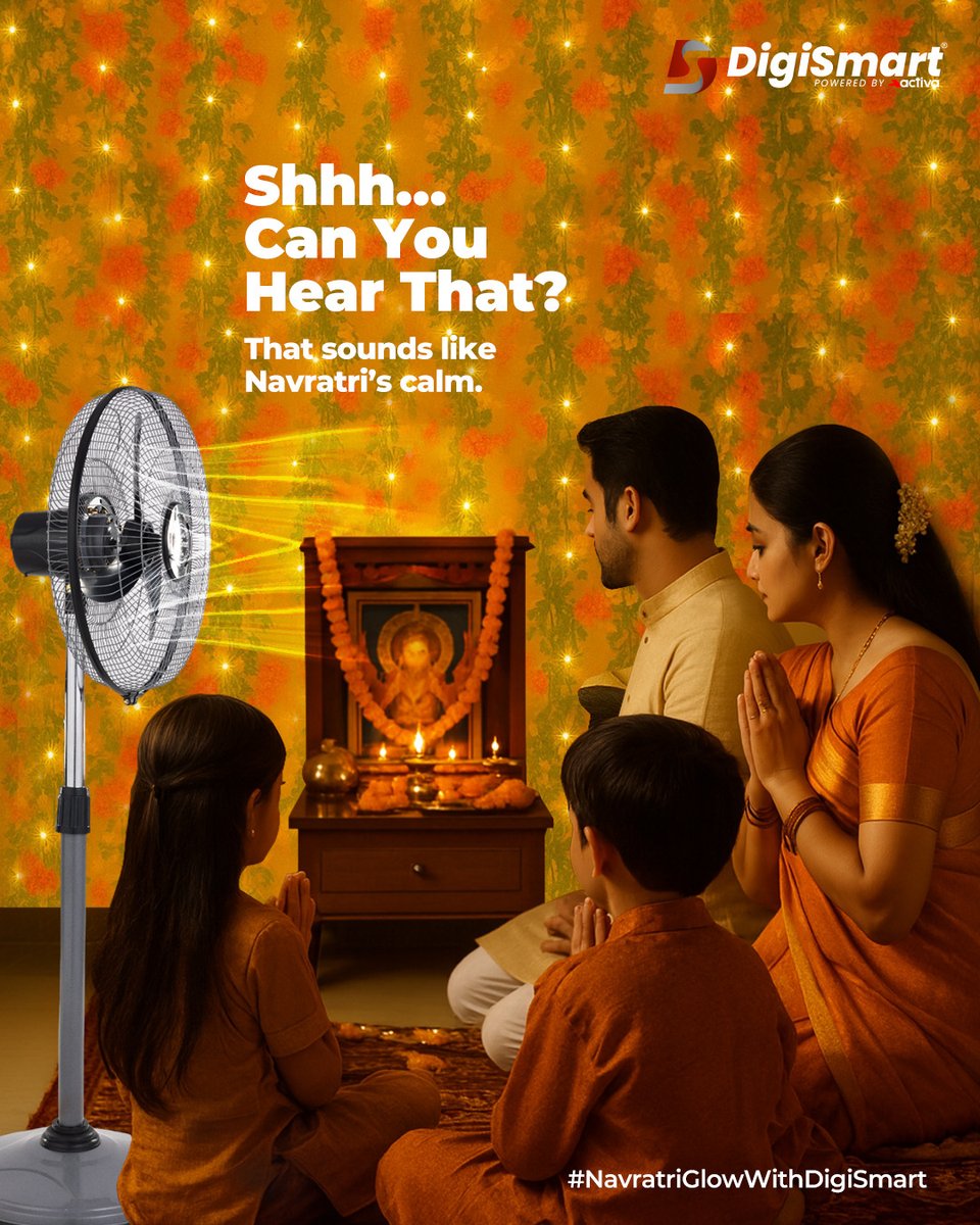 DigiSmartElect's tweet image. Sometimes, comfort is just having DigiSmart in the background — keeping the air moving, the vibe calm, and you completely at ease. ✨ 

#NavratriGlowWithDigiSmart #DigiSmart #SmartComfort #NavratriVibes #FestiveComfort #SmartLiving #HomeEssentials #FestiveSeason #Navratri2025
