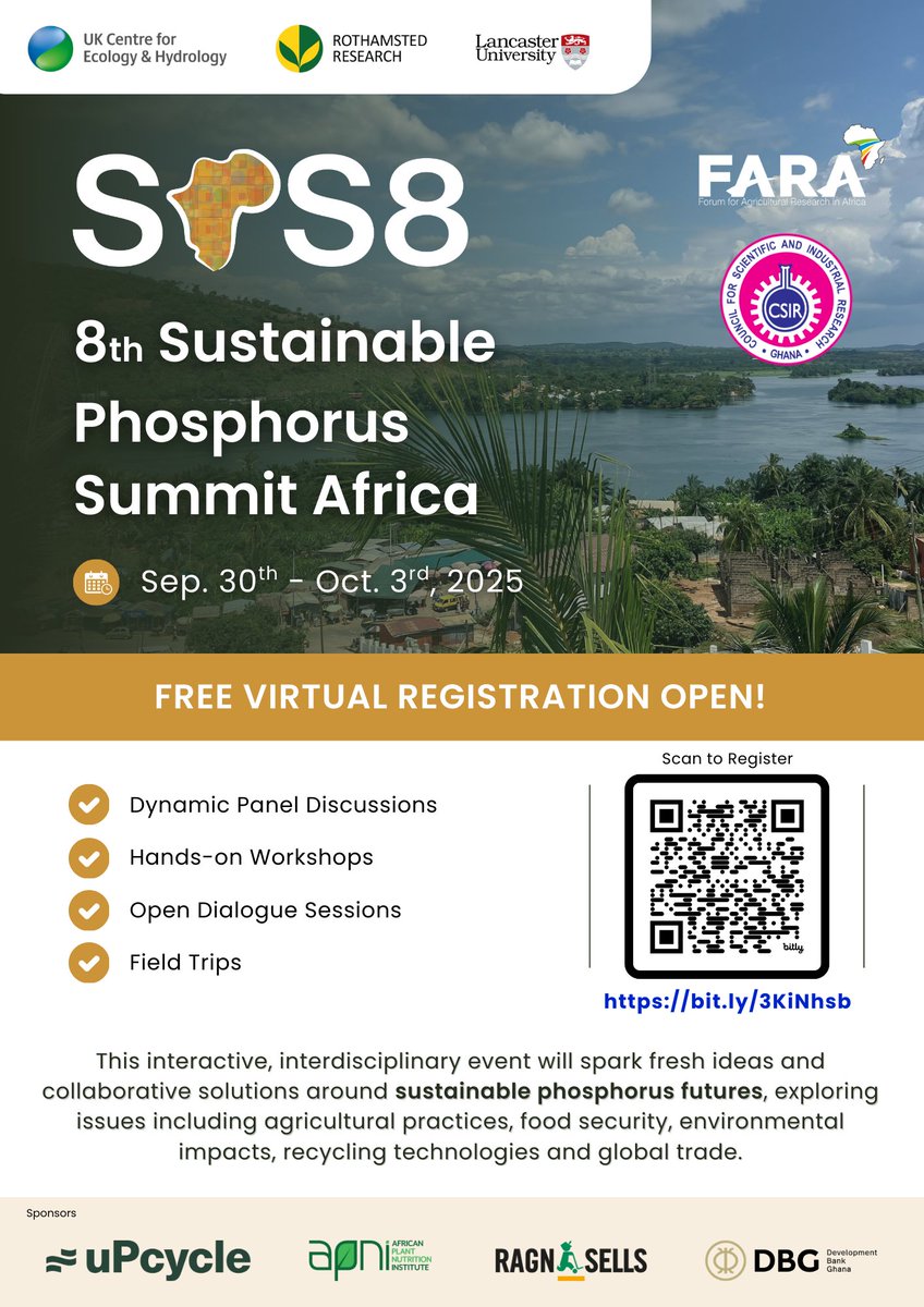 aggreyagumya's tweet image. Join the #SPS8 Summit online, where we will bring together diverse perspectives from across Africa and beyond, to foster cross-regional collaboration and driving meaningful action for sustainable agriculture and environmental stewardship.

Register via 🔗 bit.ly/3KiNhsb