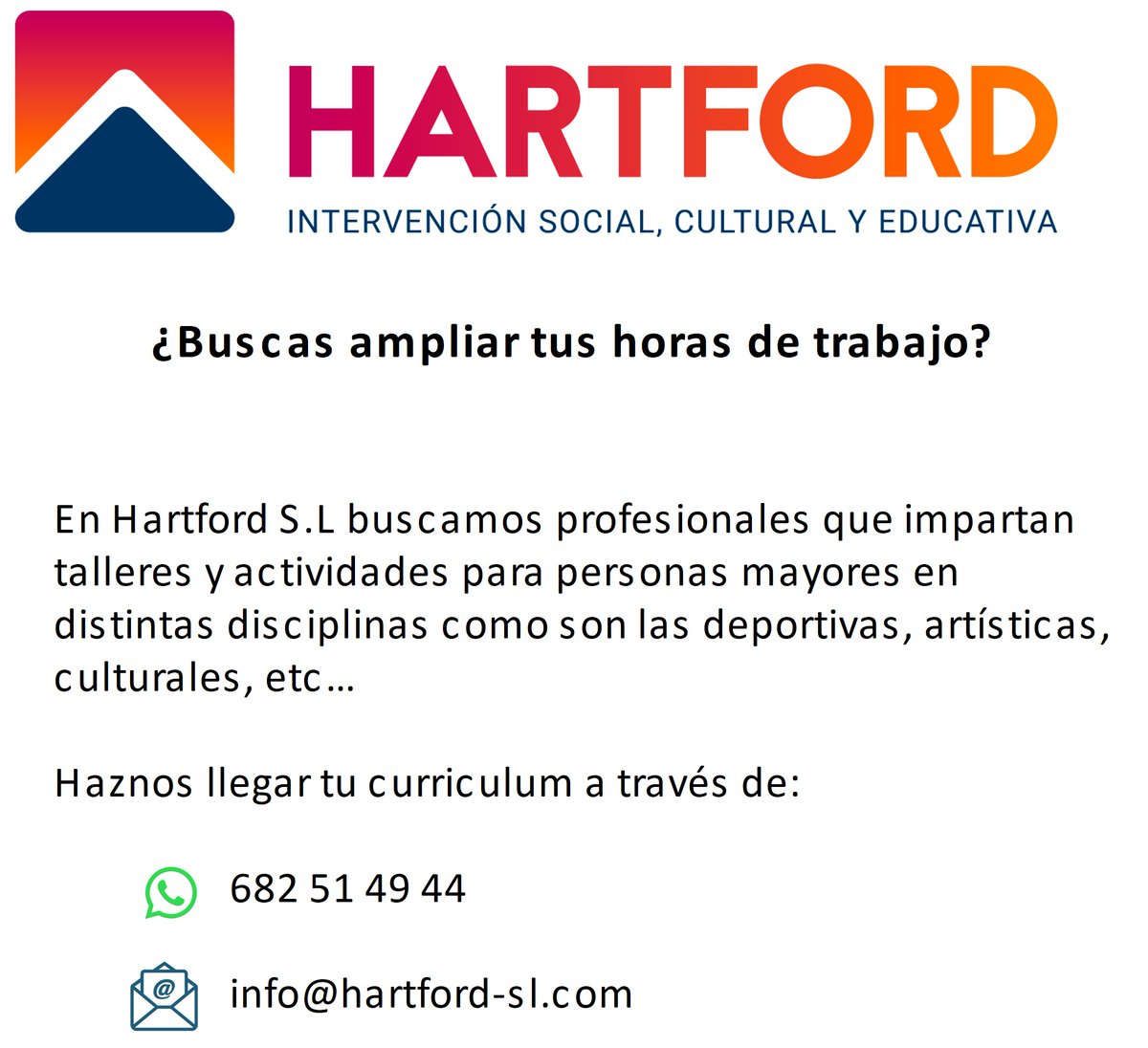 Anímate a colaborar con Hartford y ser parte del equipo!

#Hartford #Empleo #BusquedadeEmpleo