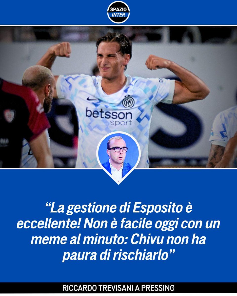 SpazioInter's tweet image. Trevisani 🫂 Chivu

Ai microfoni di Pressing, il giornalista ha steso elogi per l’allenatore dell’Inter andando anche a sottolineare l’ottima gestione di Pio Esposito 👏

#FCInter #Chivu #SpazioInter