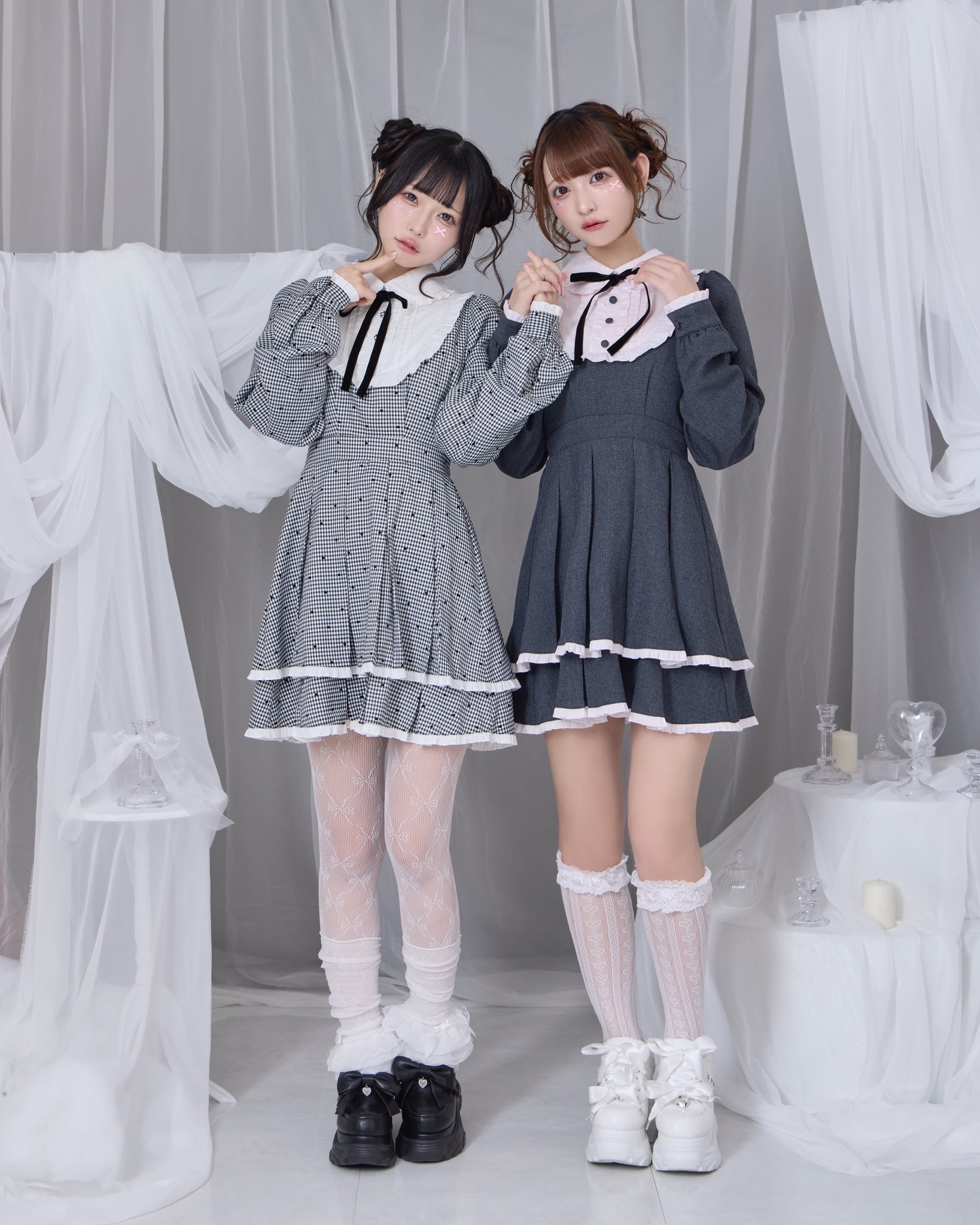 【新品未使用】ハニシナ ベロアリボンスクエアネックワンピース ブラックミックス Honey Cinnamon ワンピース ベロアリボンスクエアネック