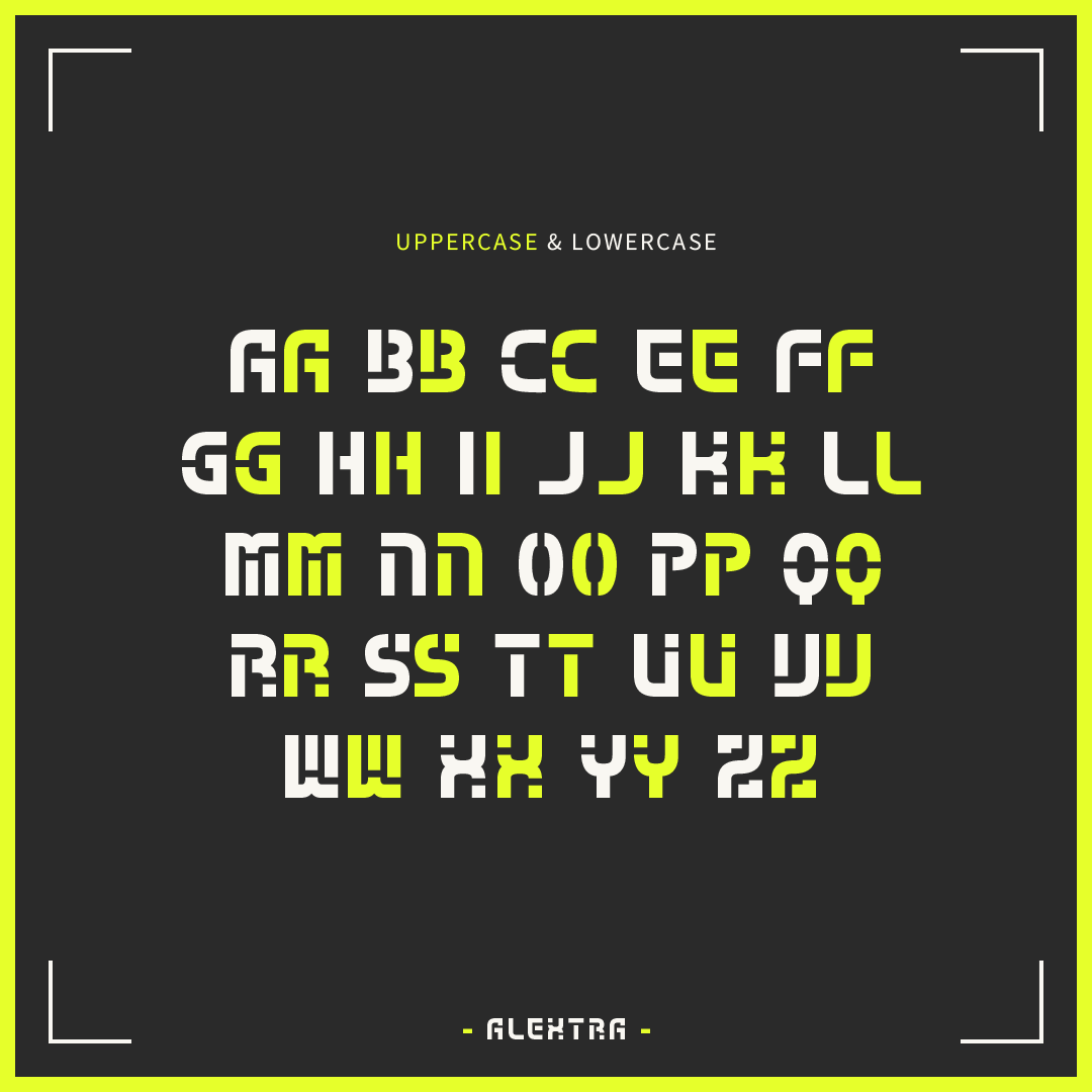 lukmanbp's tweet photo. INTRODUCING ALEXTRA

An all-uppercase futuristic geometric  sans serif stencil display typeface inspired by renowned gaming studios logos that will surely bring personality and distinction into your designs!

Purchase link below:

https://t.co/QFZhcJ7rDm https://t.co/9cwv7J9fo2