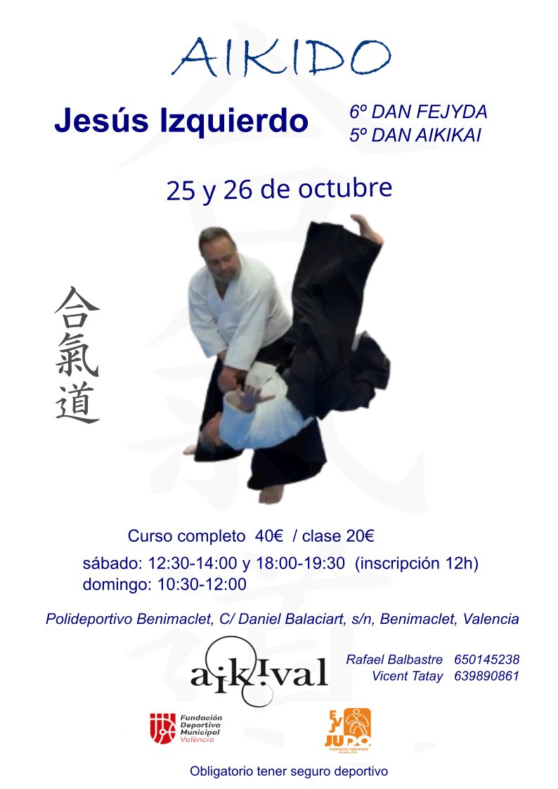 aikival's tweet photo. Os esperamos. #aikido #aikival #artesmarciales #defensapersonal https://t.co/BXPbh7tRj5