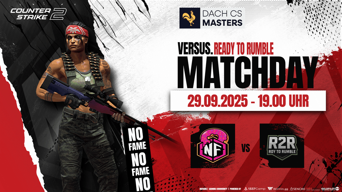 🚨 MATCHDAY 🚨

Der 4. Spieltag in der <a href="/dachcs/">DACH CS Masters</a> Masters steht an – die Donuts sind heiß und bereit für den nächsten Fight! 🔥
Heute geht’s gegen Ready to Rumble – Vollgas von Anfang bis Ende! 💪⚡

🆚 Ready to Rumble
📅 29.09.2025
🕖 19:00 Uhr
📺 Caster: twitch.tv/frodographie