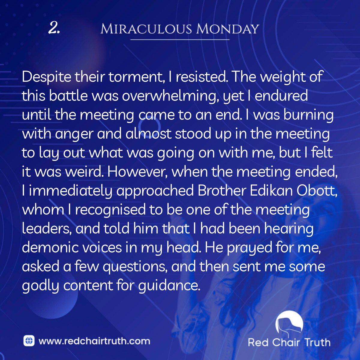redchairtruth1's tweet image. Inside, a battle raged. Doubt fought against truth, and voices urged him to give up. Yet a single moment of honesty opened the door to light.

Experience his turning point this Miraculous Monday.

#RedChairTruth #MiraculousMonday #GLHtestimonies #Testimony #Itestify #RCT #ItaUdoh