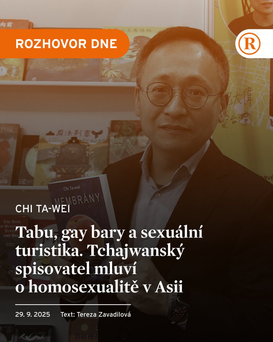 Reporter_CZ's tweet photo. 🔗https://t.co/rTwDpkcqTr
Vyrůstal v době, kdy v jeho zemi vládla diktatura, až v devadesátých letech se konečně nadechl svobody. Tchajwanský spisovatel Chi Ta-wei byl průkopníkem queer literatury už v době, kdy byla homosexualita v jeho zemi ještě tabu. V rozhovoru vypráví o osamělém dětství, inspirativních profesorech nebo o rozporech, které v některých asijských zemích panují kolem odlišné sexuální orientace.