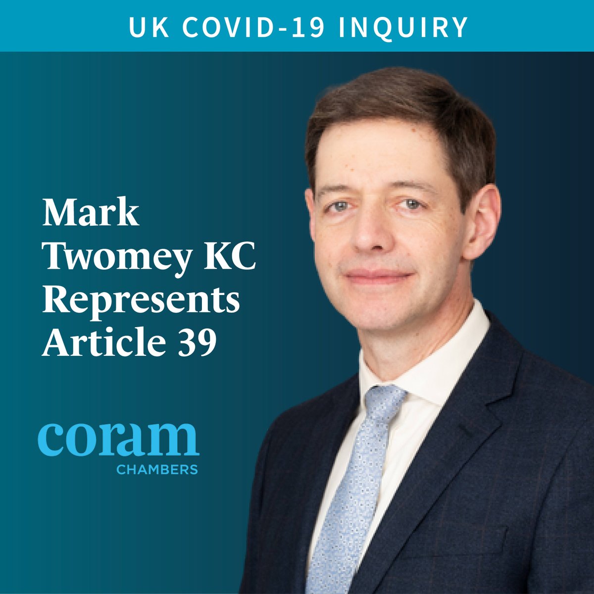 CoramFamilyLaw's tweet image. Mark Twomey KC is representing children’s rights charity Article 39 in Module 8 of the UK Covid-19 Inquiry, which begins today. 
Mark joins legal colleagues from @irwinmitchell  and @DoughtyStreet Read more: tinyurl.com/bdvpdrnb

#UKCovidInquiry #Module8 #Article39