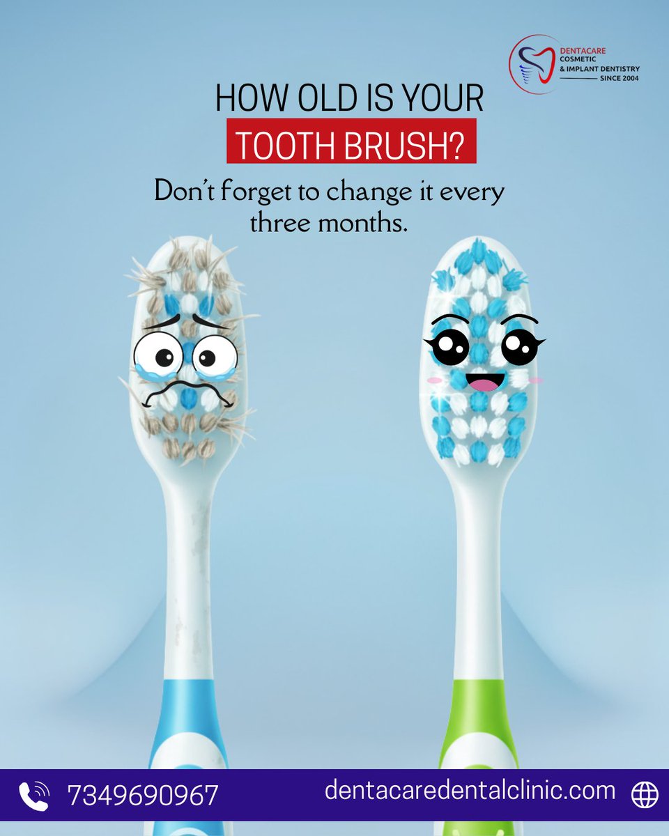 DentacareCare's tweet image. ✨ Your toothbrush deserves a fresh start too! ✨
Did you know? 
📞 Call us: 7349690967
🌐 Visit: dentacaredentalclinic.com
#HealthySmile #DentalCare #ToothbrushTips #OralHygiene #Dentacare #SmileBright