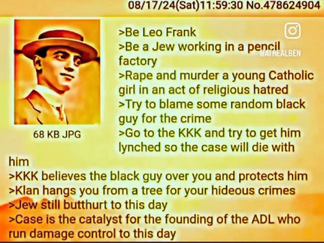 AdameMedia's tweet image. Since the ADL just labelled Christian identity a hateful terrorist ideology, I thought I’d share how the ADL was actually founded.
This isn’t a meme. This is the actual story.