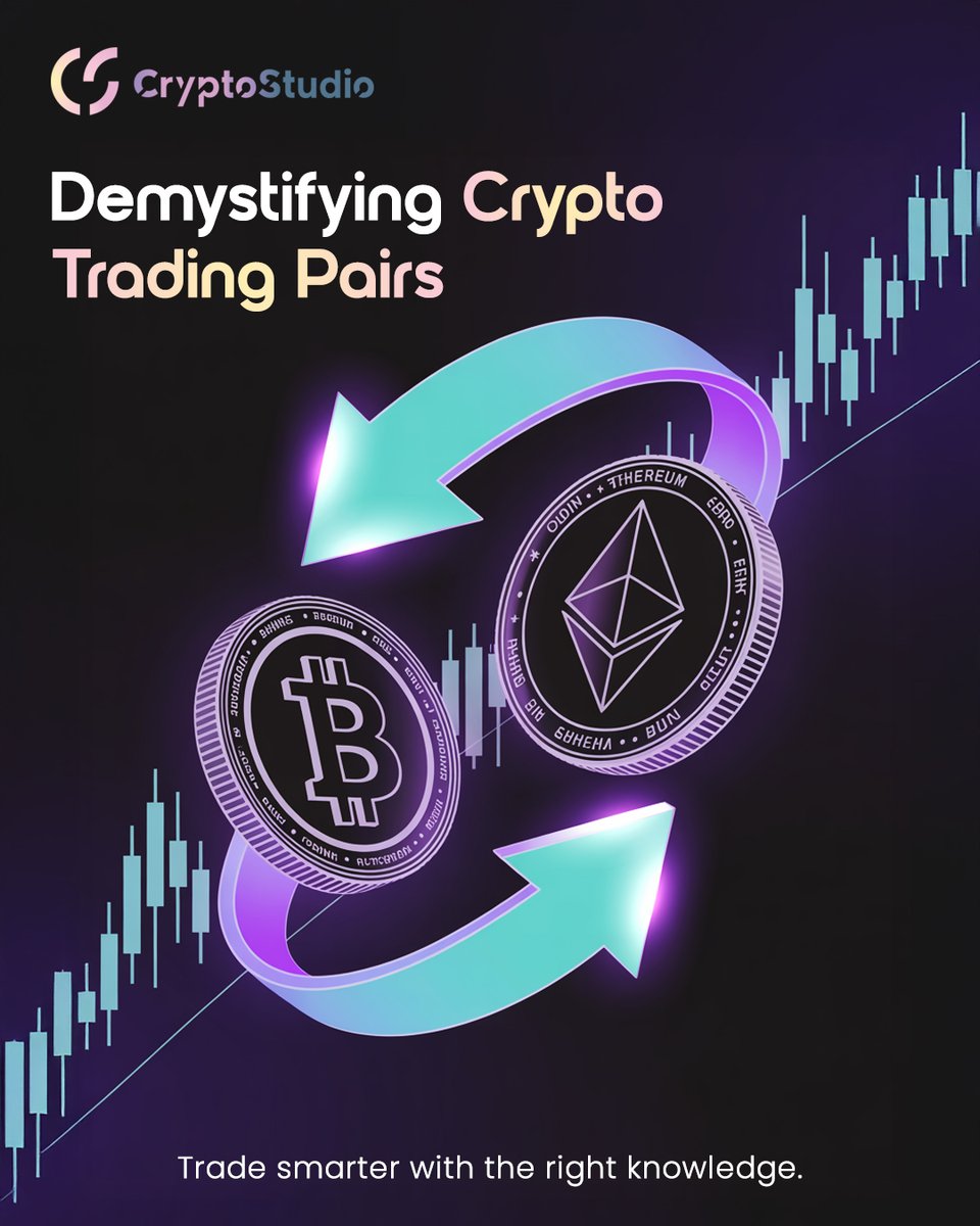 CryptoStudio_C3's tweet photo. 🔑 Demystifying Crypto Trading Pairs

Ever wondered why crypto isn’t just traded in dollars but also in pairs like BTC/ETH, BTC/USDT, or ETH/BNB? 🤔
#CryptoStudio #CryptoTrading #Blockchain #TradingPairs #FintechCommunity #CryptoBasics https://t.co/BxVeMp3aLy