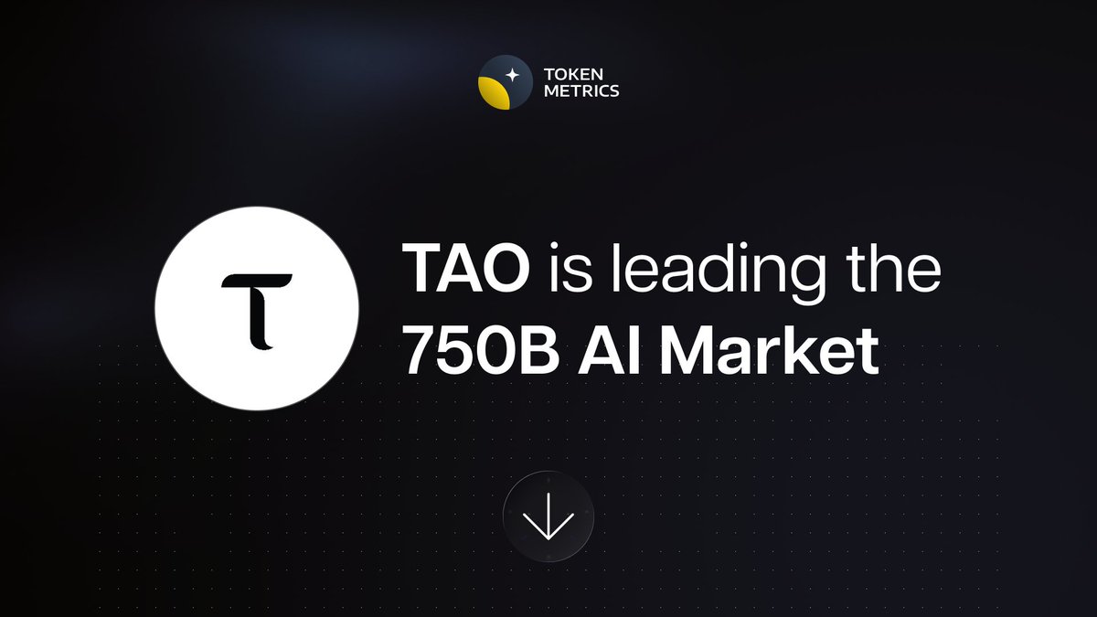 tokenmetricsinc's tweet photo. $TAO is Leading The $750B AI Market

The AI market is set to hit $3T by 2034, &amp; @opentensor is competing with tech giants, bringing AI onchain, and gaining a huge market share.

Here's the deep dive 🧵👇 https://t.co/GBx9mtR1jm
