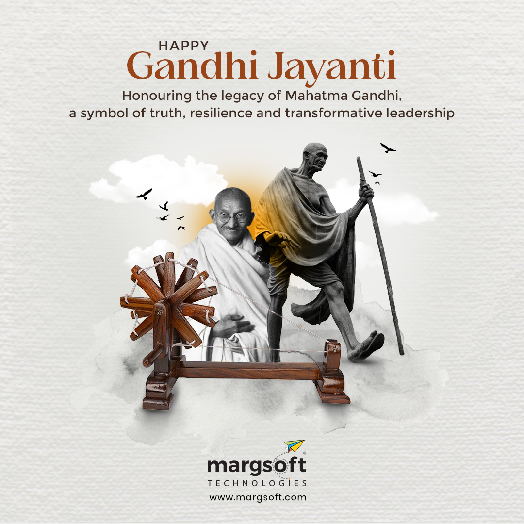 MARGSOFT_Tech's tweet image. On this Gandhi Jayanti, let&apos;s take inspiration from Bapu’s vision to lead with purpose, act with conscience and contribute to building a just, inclusive and progressive society.

MARGSOFT pays tribute to the Father of the Nation on this Gandhi Jayanti!!

#gandhijayanti2025