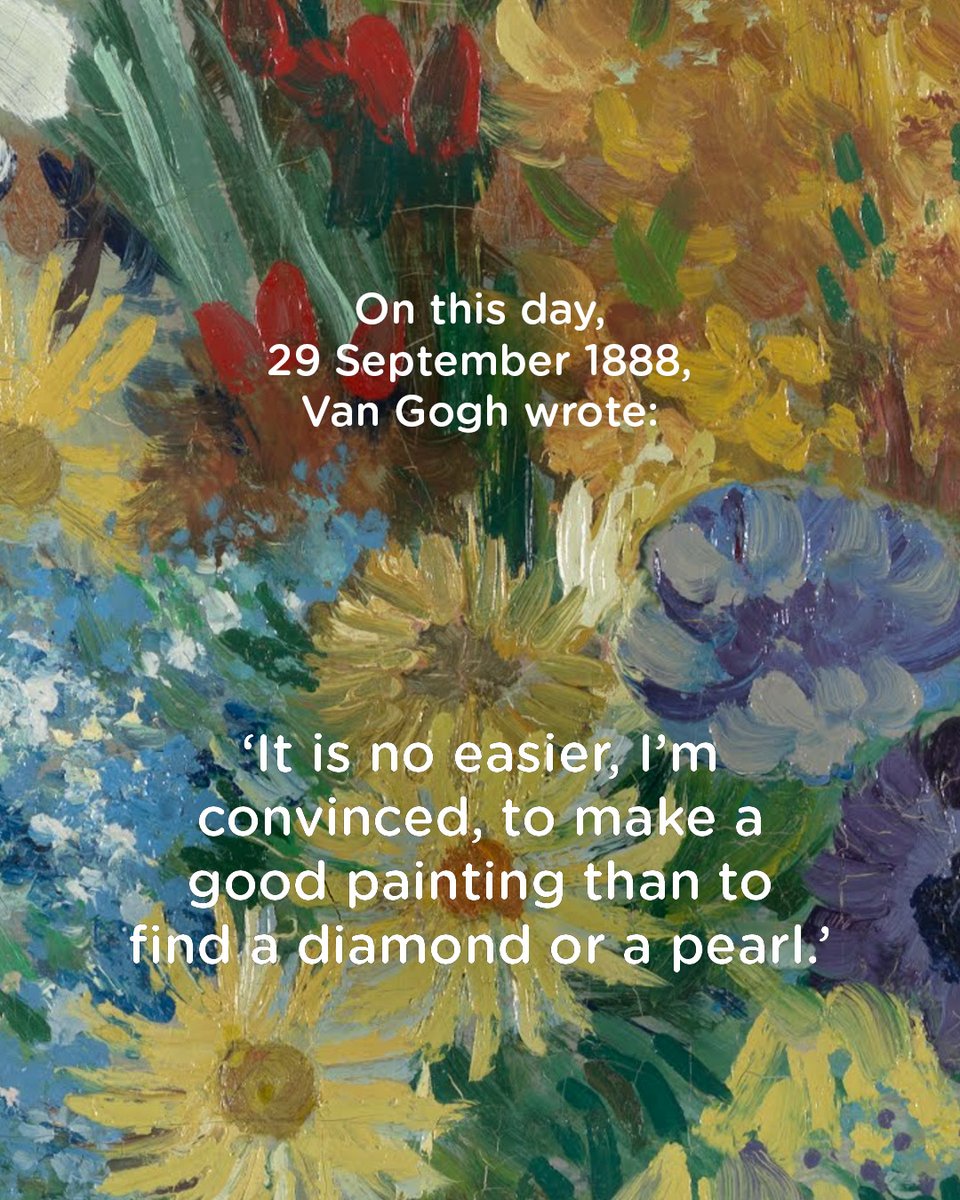 vangoghmuseum's tweet photo. Do you have a favourite Van Gogh quote? ✒️

🖼️ detail of 'Flowers in a Blue Vase', 1887 © Kröller-Müller Museum https://t.co/afYdx8lgWn