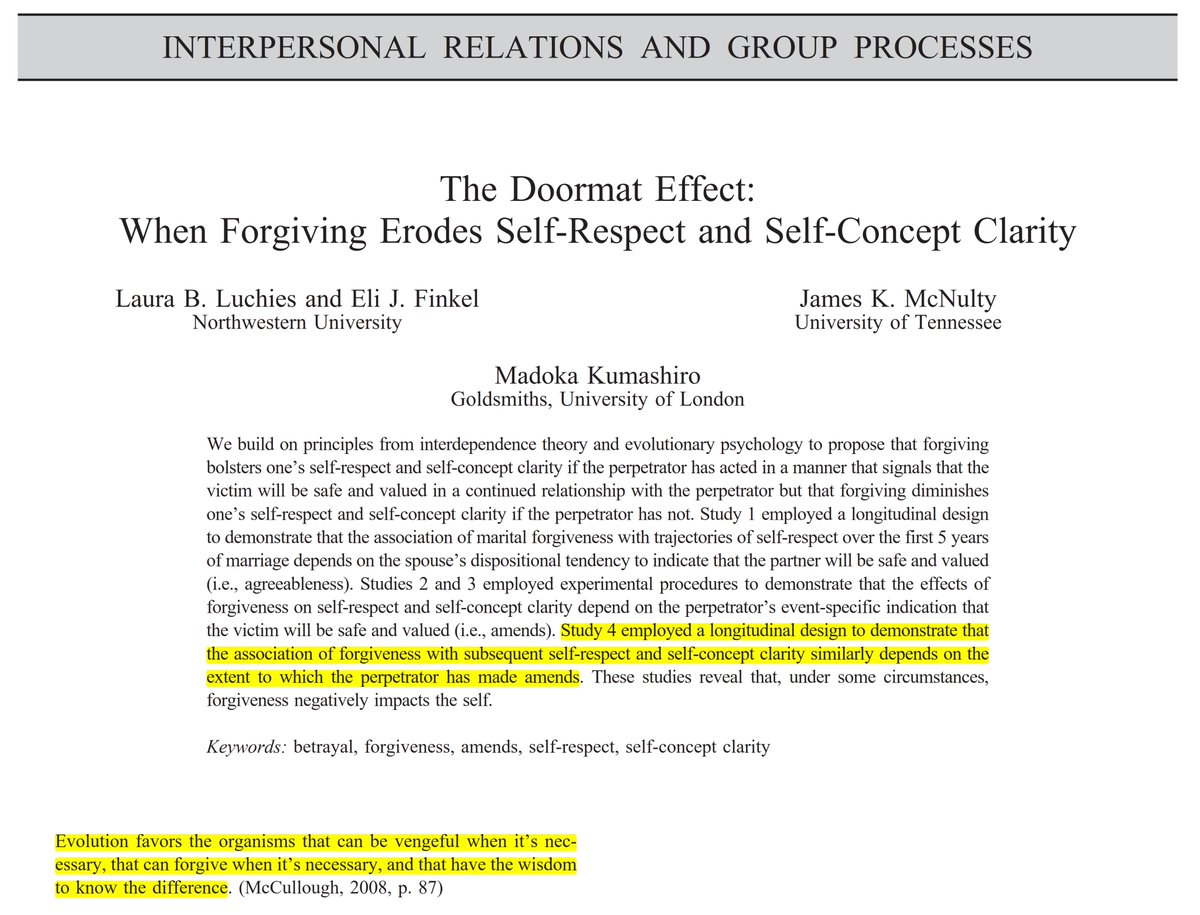 Karşı tarafta değişim ve ilişkiyi onarma isteği yaratmayan karşılıksız affedicilik, kişinin kendi değerini ve benlik saygısını feda ettiği bir "paspas" olma durumuna yol açar.