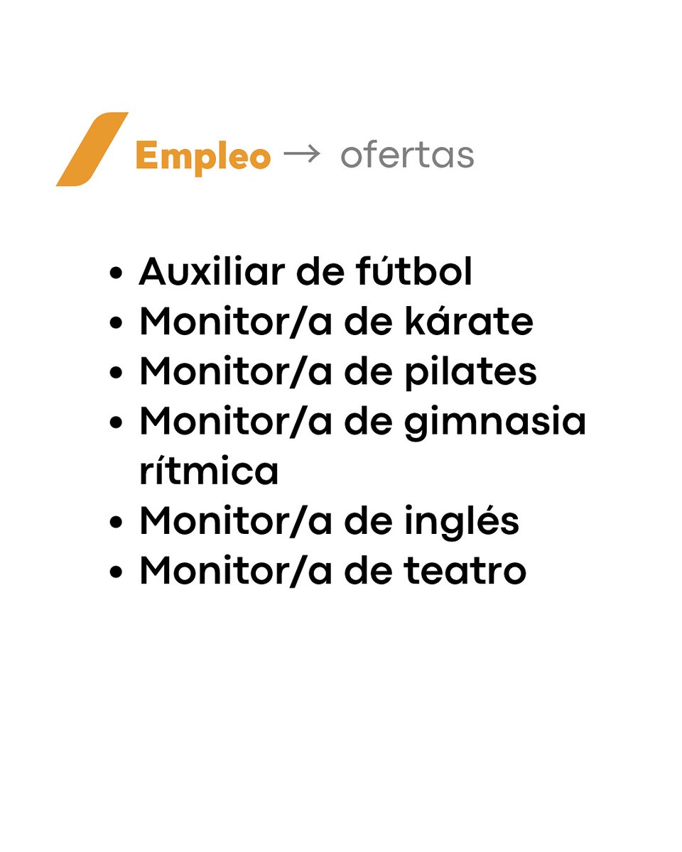 [ TENERIFE ] #RST #EMPLEO | Por cortesía de Adeje Impulsa:
Auxiliar de Fútbol
Monitor/a de Kárate
Monitor/a de Pilates
Monitor/a de Gimnasia Rítmica
Monitor/a de Inglés
Monitor/a de Teatro
Consulta toda la información en adeje.es/emsa/recursos-….