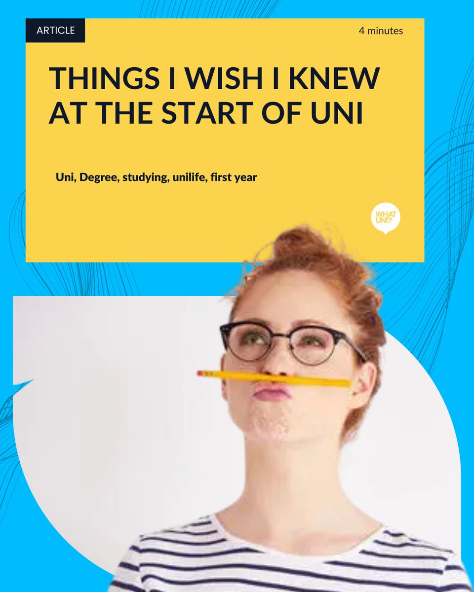 Whatuni's tweet image. 🤔 Things students wish they knew before starting uni  tips to help freshers feel prepared.

👉 bit.ly/3VrTi8h

#UniversityLife #StudentTips #Freshers #UniJourney
