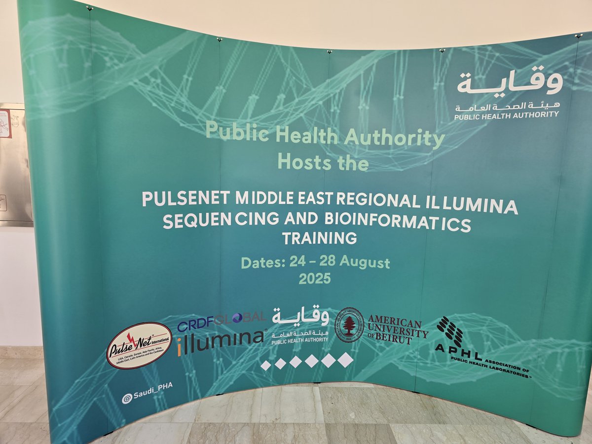 ISID_org's tweet image. At the PulseNet ME training on NGS &amp;amp; Bioinformatics at PHA, KSA, organized by @AUB_Lebanon WHO CC, @Saudi_PHA, @CDCgov, US APHL, @illumina &amp;amp; @crdfglobal, Dr. Ghassan Matar shared ISID &amp;amp; @ProMED_mail’s role in timely alerts, AMR, surveillance &amp;amp; One Health.

#ISID #ProMED