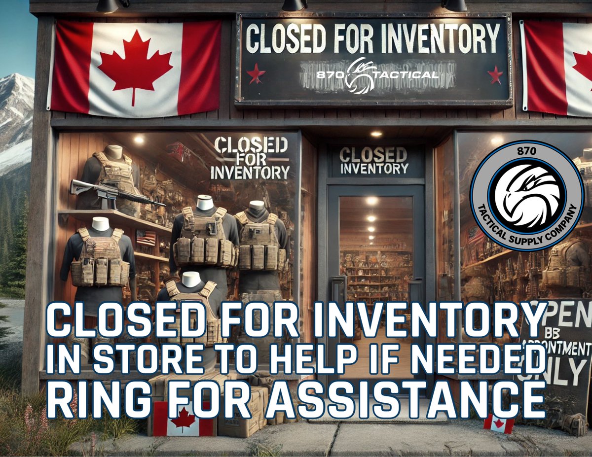 870tactical's tweet photo. 📦 Inventory Notice 📦

870 Tactical will be closed on Mon, Sept 29, 2025, for inventory. 

Thanks for understanding! 

#870Tactical #ForVeteransByVeterans #InventoryDay #TacticalSupply #InventoryUpdate #StoreNotice #VeteranOwned #SupportVeterans https://t.co/KonPh5Fhle