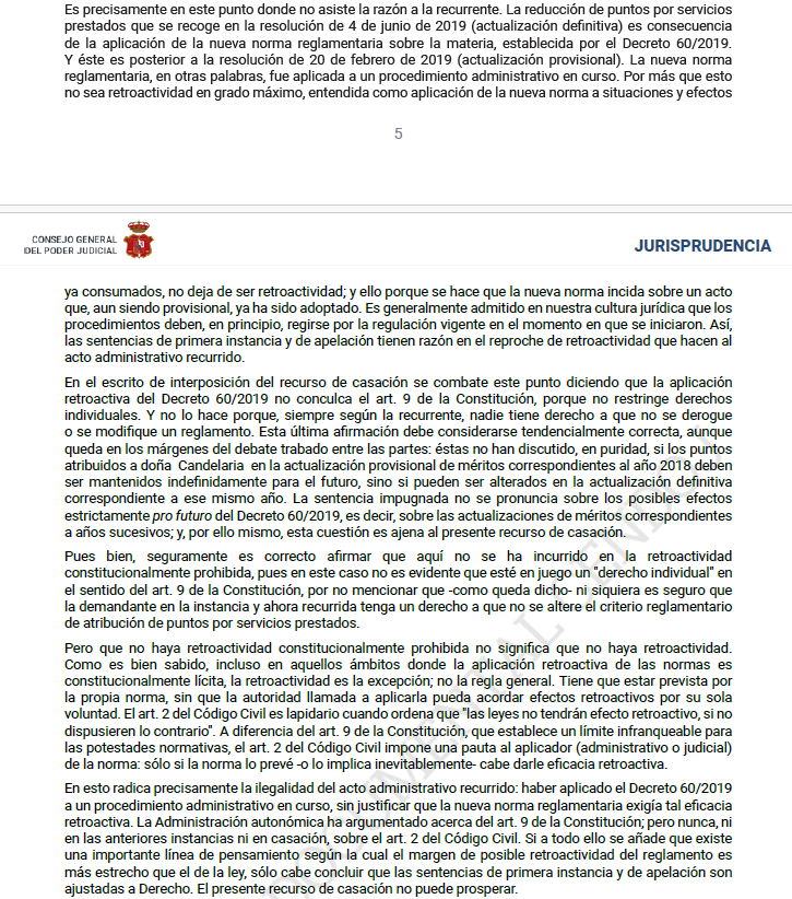 humanizasanidad's tweet photo. ⚖️Recordatorio. STS núm. 1419/2022, RCA 3665/2021. Id Cendoj: 28079130042022100564. Modificación, en #listado #definitivo, de puntos otorgados en listado #provisional sin necesidad de #revisión. No cabe si responde a aplicación #retroactiva de norma (reglamento) sin justiticación https://t.co/lARP3K3TXM
