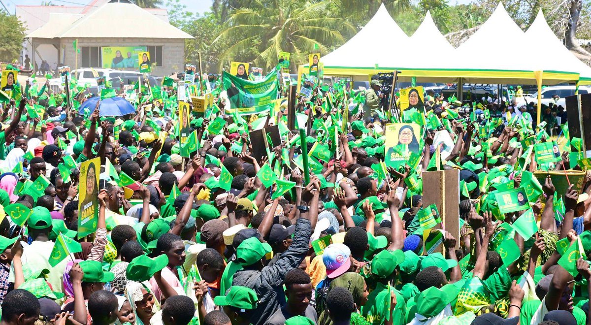 ccm_tanzania's tweet photo. Shamra shamra za wananchi wa Pangani mkoani Tanga katika mkutano wa hadhara wa Kampeni za Uchaguzi kwa Chama cha Mapinduzi (CCM) tarehe 29 Septemba, 2025. https://t.co/QgrcPTkYIM