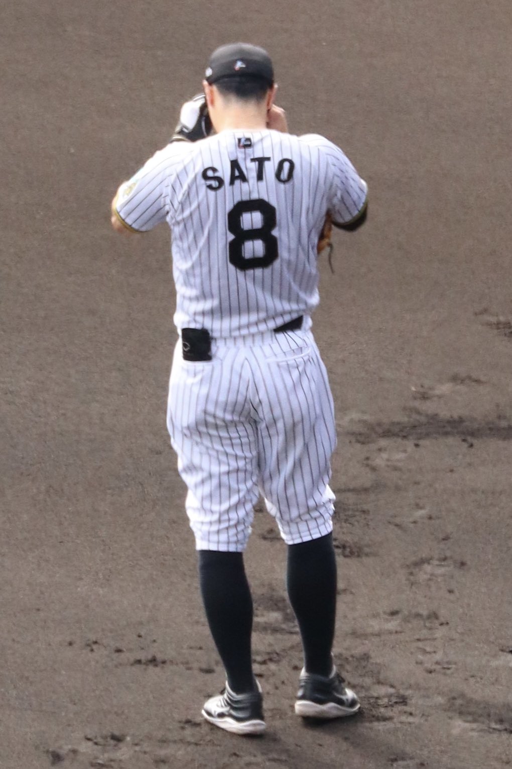 阪神タイガース　激レアTシャツ　佐藤輝明　甲子園球場　新品未開封 ♯8 佐藤輝明選手 後半戦も頑張ろう🐯 Photo 2024年7月19日