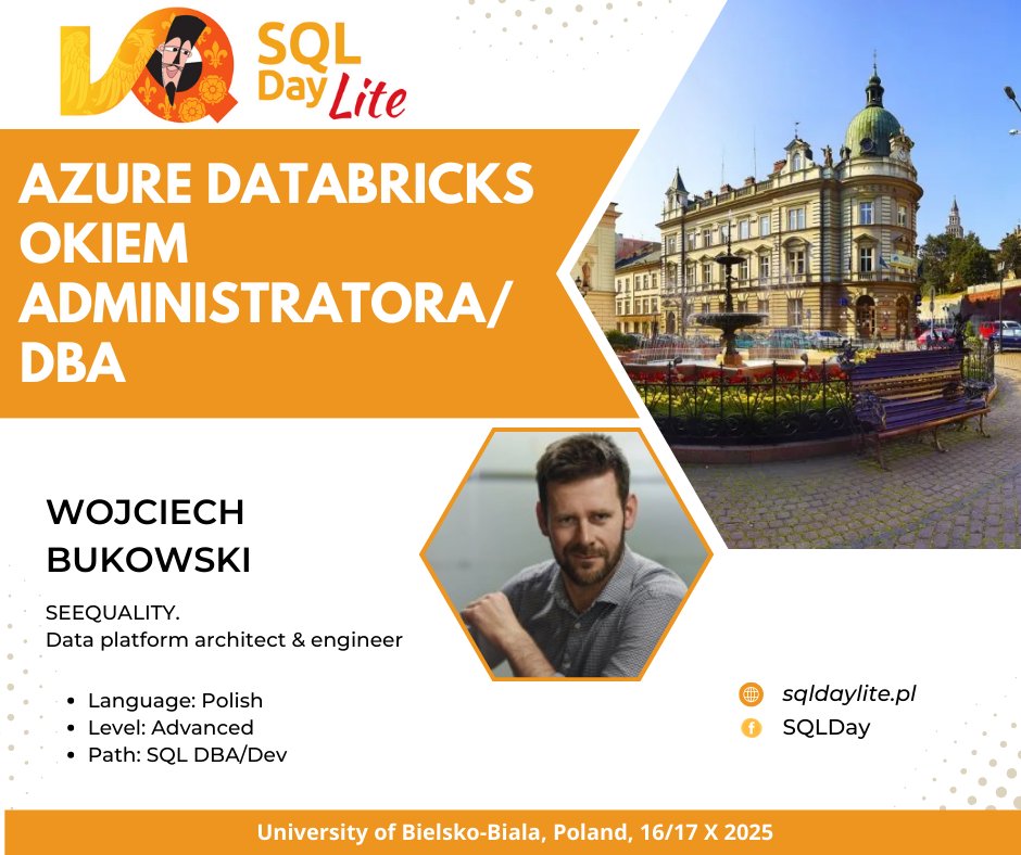 sqlday's tweet image. Explore SESSIONS at SQLDay Lite 2025 in Bielsko-Biała! 🎤🔥
🗣️ Wojciech Bukowski
Save your spot HERE👉 sqlday.pl/en/lite/#ticke…
#SQLDayLite2025 #sqlday #DataCommunityPoland #datacommunity #bielskobiala #poland
Copyright for the characters of „Baltazar Gabka“ by heirs of Ledwig