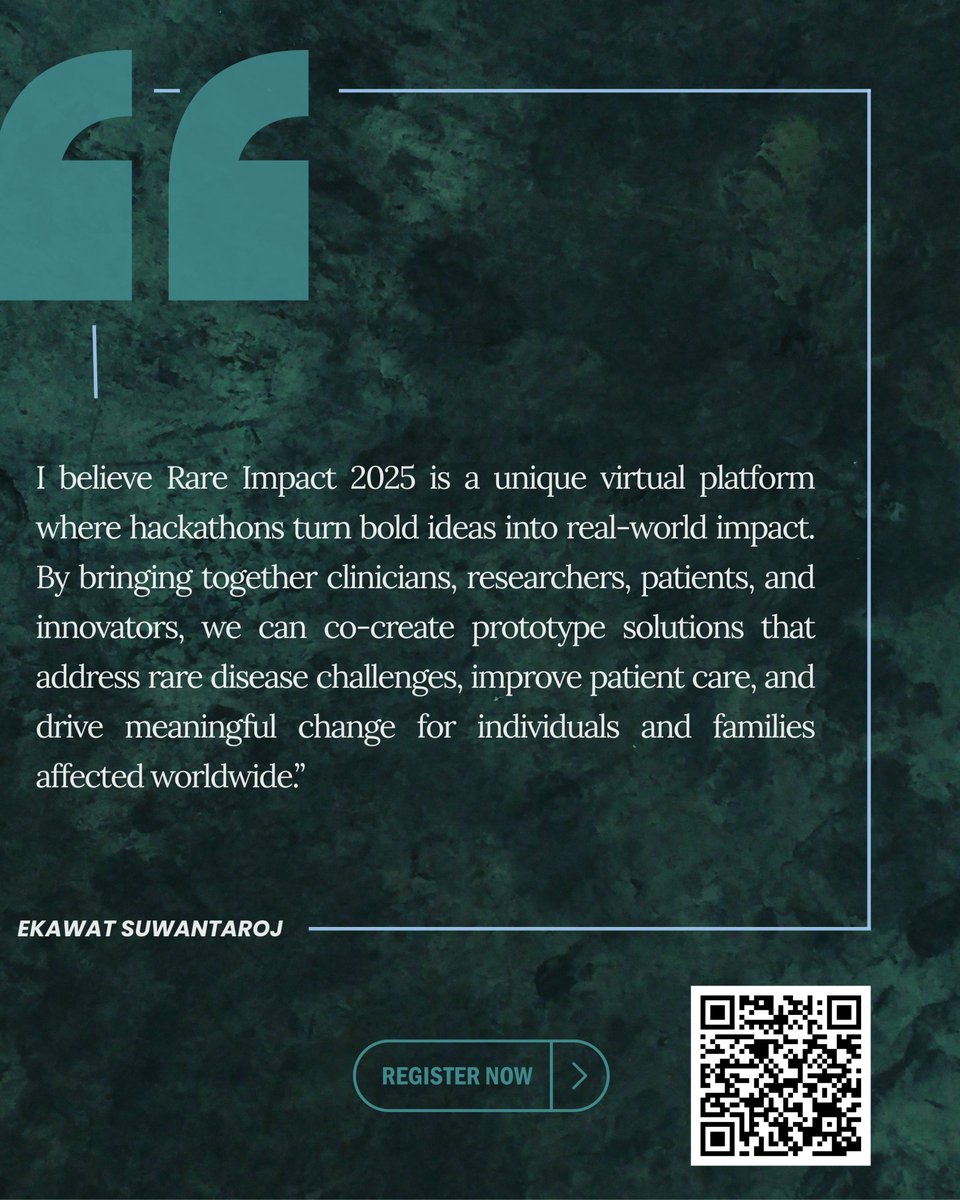 RARE IMPACT 2025- Thailand Country Lead Announcement

We are delighted to introduce Ekawat Suwantaroj, Director of Thai Hemophilia Patient Club at the National Hemophilia Foundation of Thailand.

Register now to be a part of Hackathon:  dakshamahealth.org/Hackathon.html