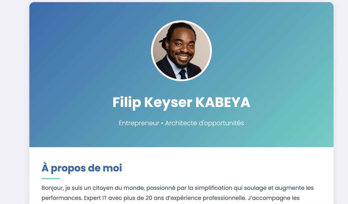 Nous venons de mettre en ligne une page professionnelle, un peu comme une carte de présentation.

Nous allons progressivement l'alimenter afin que ce portail soit encore plus un passerelle entre nous.

Architecte de solutions nous accompagnons entreprises et particuliers pour