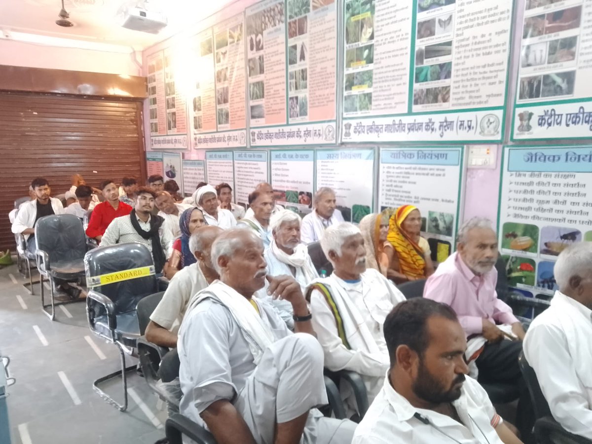 CipmcMorena's tweet photo. धौलपुर राजस्थान के 35 किसानो ने दिनांक 18.09.2025 को मुरैना कार्यालय मे प्रयोगशाला तथा  आइ पी एम और एनपीएसएस के बारे में जानकारी दी गई https://t.co/HFuYFnpzut