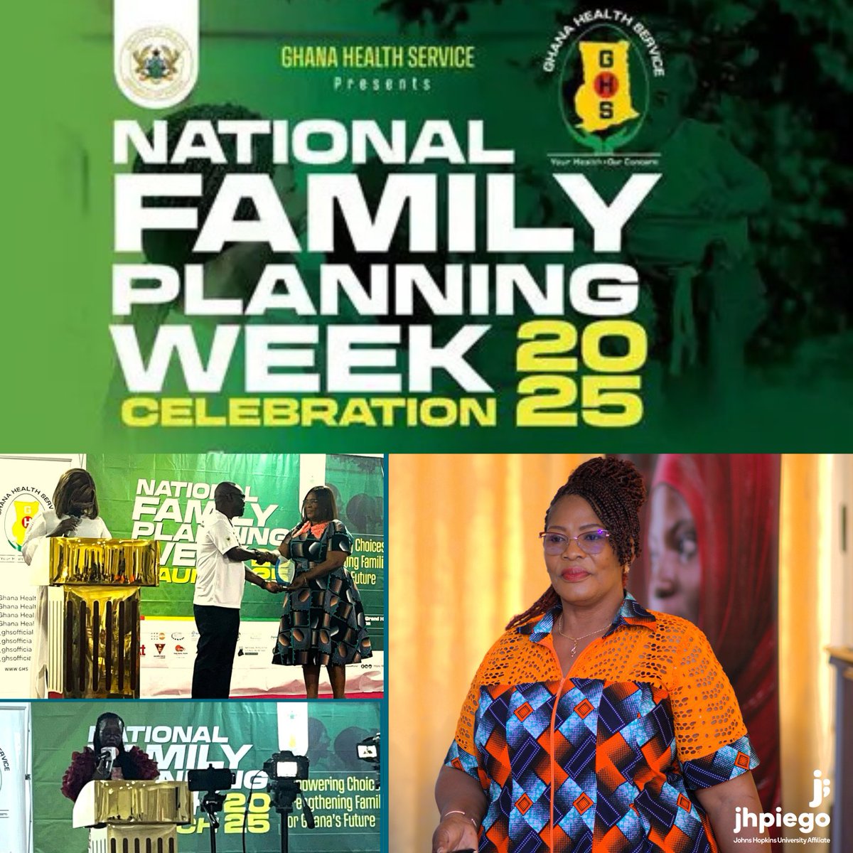 JhpiegoGhana's tweet image. Celebrating impact at #FamilyPlanningWeek2025
We partnered with health workers to promote reproductive health under the theme “Empowering Choices, Strengthening Families&apos;

Special honor to Mavis Apatu for her outstanding service advancing FP in Ghana.
#Jhpiego #ReproductiveHealth