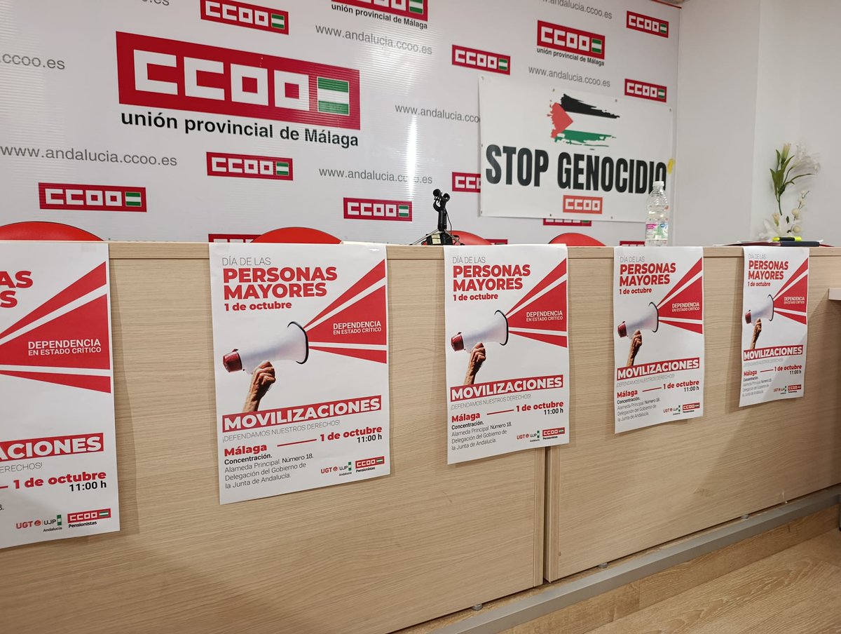 #CCOOMálaga reivindica más políticas públicas para mejorar las condiciones de las personas mayores

Con motivo del Día Internacional del Mayor, CCOO y UGT se concentran para exigir soluciones a los retos con los que se enfrentan las personas mayores. 

➕ goo.su/l5RgWiy