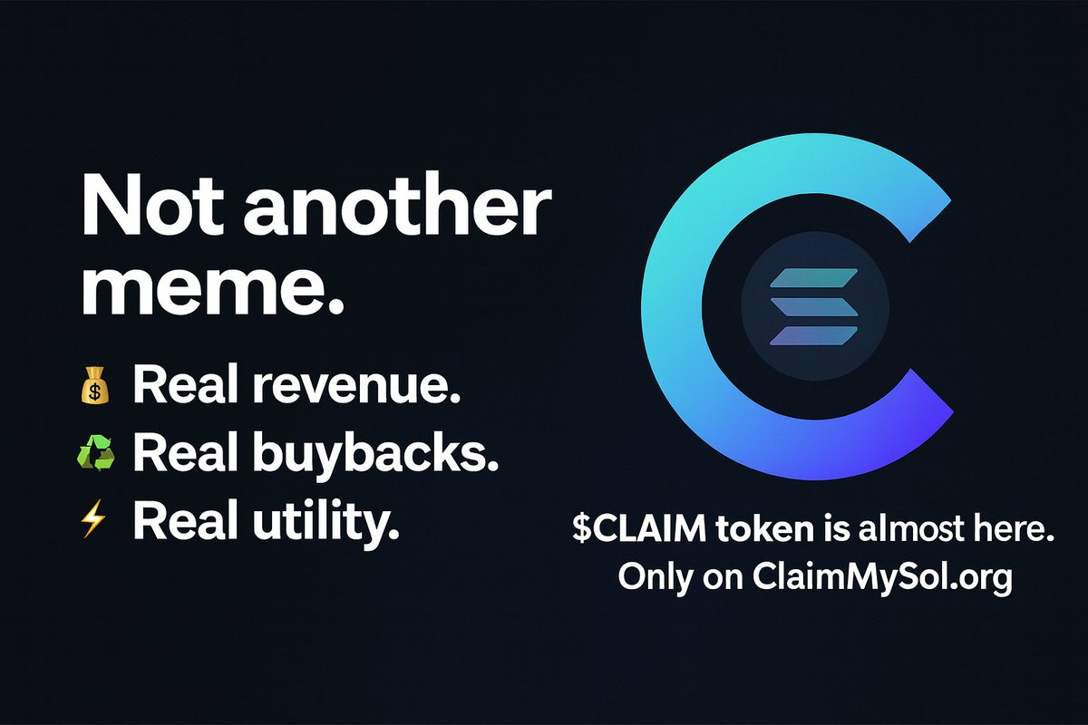 🔥 Not another meme.
💰 Real revenue.
♻️ Real buybacks.
⚡ Real utility.
The $CLAIM token is almost here.
Built for users. Powered by revenue.
👉 Only on ClaimMySol.org
#Solana #DeFi #ClaimMySol #CLAIM