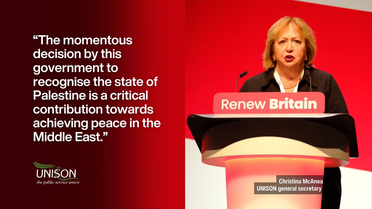‘On the news every night, we see the Palestinians of Gaza suffering famine, death and destruction. And yes, genocide too. We can’t continue to watch from the sidelines in horror.’ UNISON general secretary Christina McAnea #Lab25
unison.org.uk/news/2025/09/g…