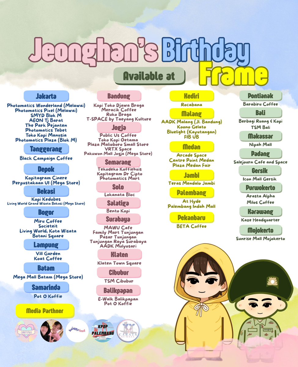 ೃ༄ Celebrate Jeonghan’s Birthday! ✩‧₊˚🐰
A photoframe event for Jeonghan of Seventeen bday by @h3artsfordino___ @_devips <a href="/fellvornon/">yukikiyudi🌟</a>

🗓️1-7 Oktober 2025
📍Available at all <a href="/photomaticsid/">Si paling narsis</a>
Details on poster

Share your best photo and tag us!