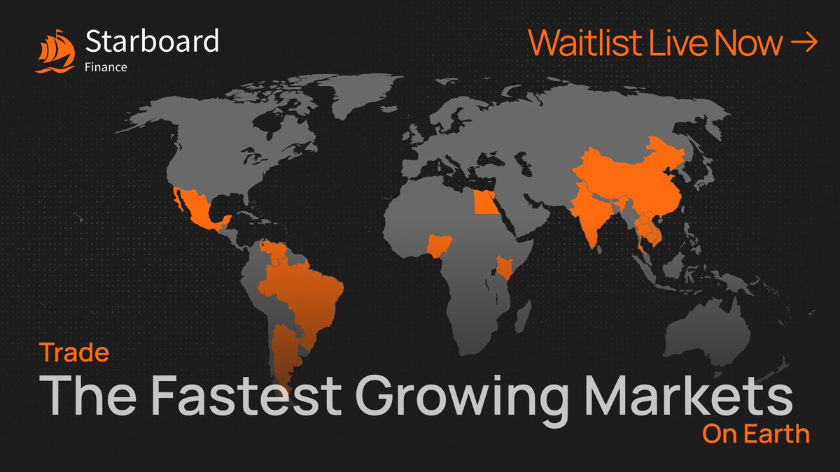 StarboardTrade's tweet image. Access to emerging markets is about to change.
Starboard Finance gives you exposure to equities worldwide.

Liquid, Trustless, and Without Borders.

The waitlist is now open.
Be early → starboard.finance