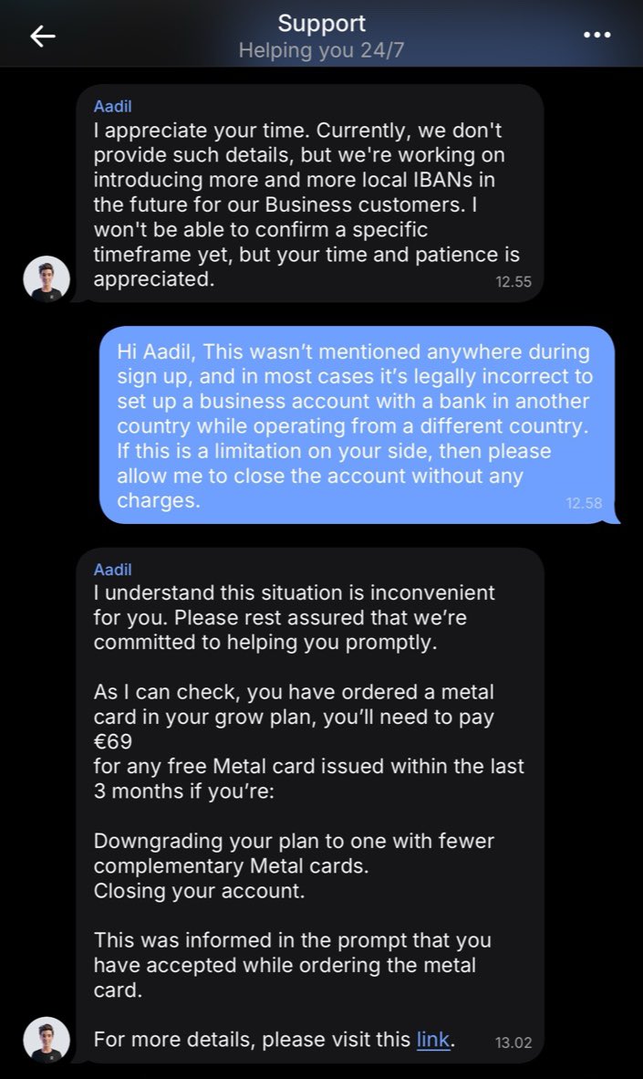 reallykrishna's tweet photo. @revolutsupport @NStoronsky The IBAN with a different country than the business registration isn’t a “feature gap”, it’s a basic need. Without a Finland IBAN, my Revolut Business account is unusable. Clients’ banks block payments. Wise rejects it too. https://t.co/Z4HqunpIE5