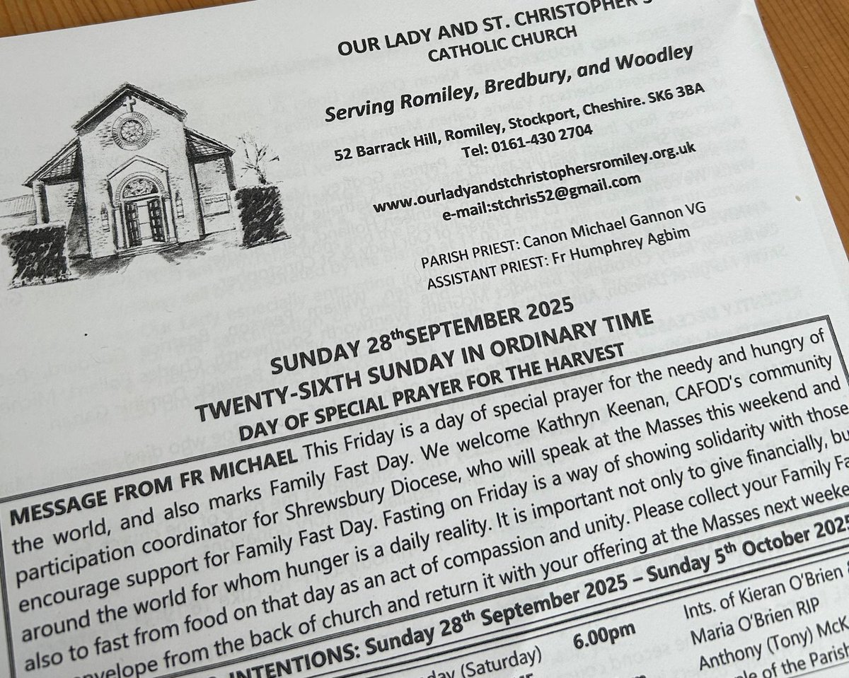 I visited Our Lady &amp; St Christopher's to say thanks &amp; tell them about Waré &amp; her community in S Ethiopia. Great to speak to parishioners after mass about #FamilyFastDay &amp; CAFOD's work. 
Thanks to Can Michael, Fr Humphrey &amp; the parish for the warm welcome.
cafod.org.uk/fastday