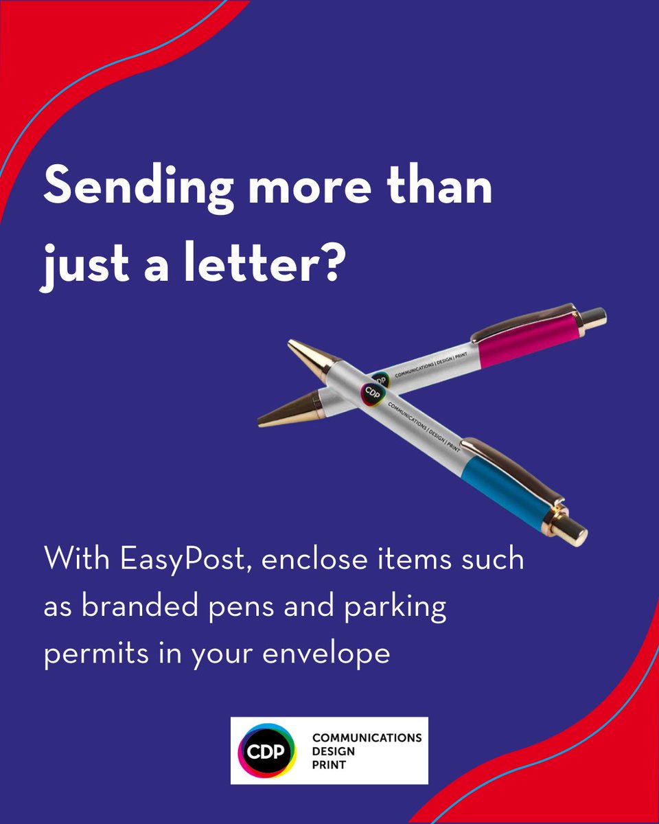CDPagency's tweet image. EasyPost isn’t just for paper 💌

Need to send parking permits, branded pens or other small items? 

With EasyPost, you can enclose physical extras in your envelope, without lifting a finger.

Perfect for direct mail campaigns that pack a punch.

#easypost #hybridmail #directmail