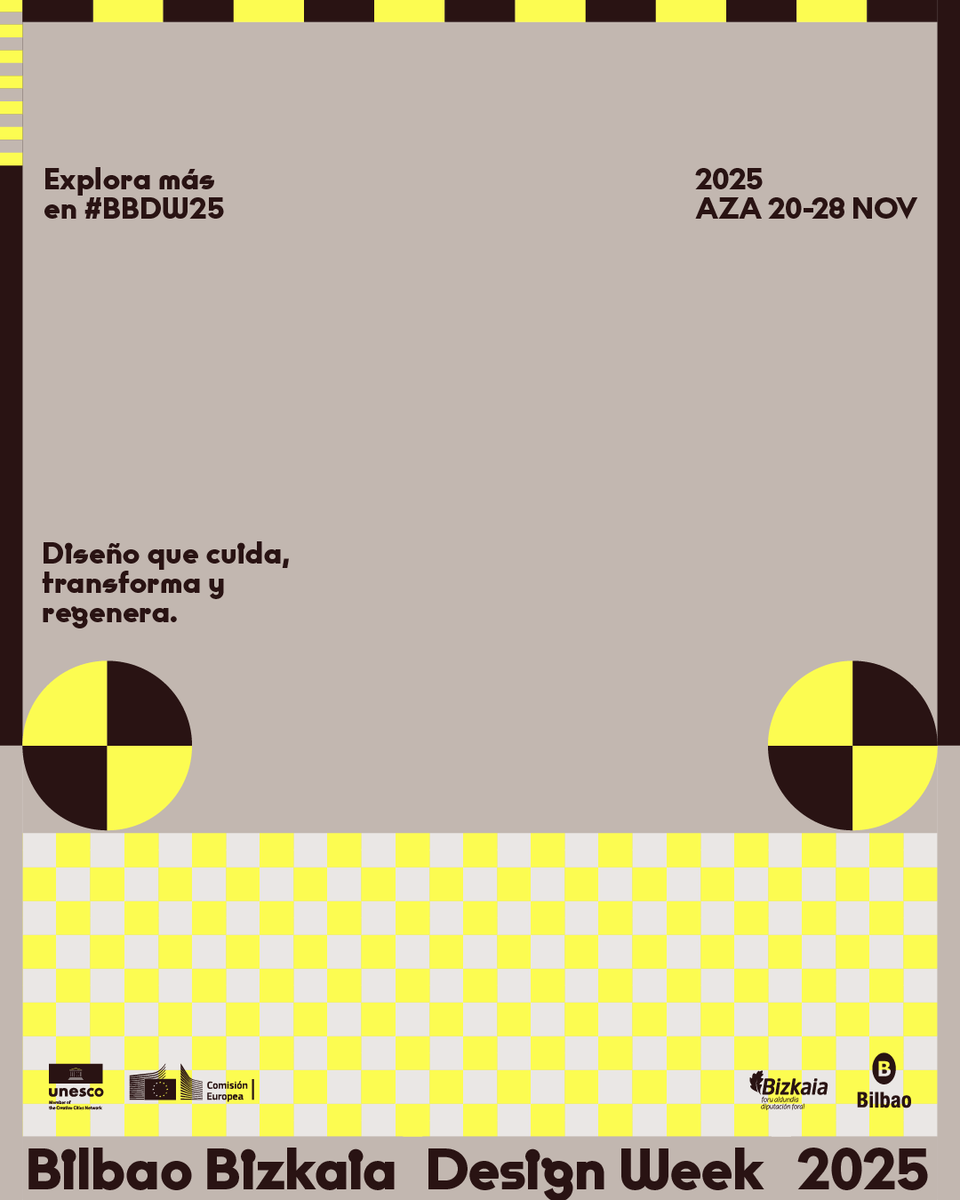 Bilbao Bizkaia Design Week 2025
De la emergencia la regeneración

El diseño regenerativo nos invita a repensar cómo habitamos. Una oportunidad para restaurar, incluir y proyectar futuros desde la creatividad.

20-28 NOV
#BBDW25