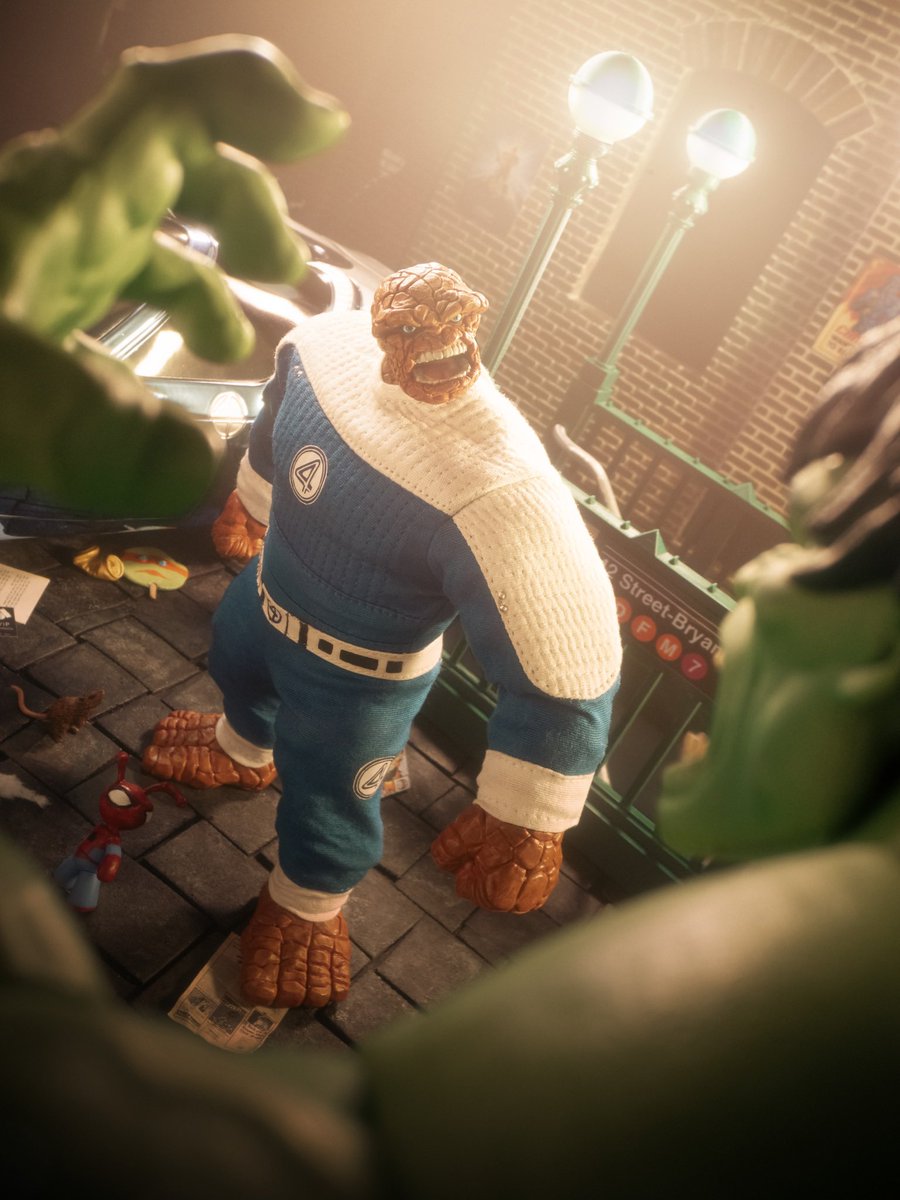 Can we put the smash-fest on hold, dum dum? I ain’t scuffin’ up my brand-new uniform on your mug today. <a href="/mezcotoyz/">Mezco Toyz</a> #mezcomondays #mezcofanfriday <a href="/FantasticFour/">Fantastic Four</a>