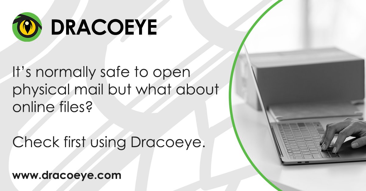 When you receive something through the mail at the office, naturally you’ll open it. But when you're online…STOP! It could be malware!🫸 Use Dracoeye to scan every URL, PDF, link, and more.  Bookmark Dracoeye in your browser: dracoeye.com #Dracoeye #cybersecurity