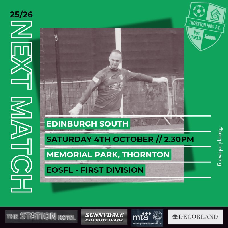 Thornton Hibs F.C. (@thorntonhibsfc) on Twitter photo NEXT MATCH // Back to League action on Saturday as we welcome <a href="/Edinsouthfc/">Edinburgh South FC</a> to Memorial Park for the first of a run of three home games NEXT MATCH // Back to League action on Saturday as we welcome <a href="/Edinsouthfc/">Edinburgh South FC</a> to Memorial Park for the first of a run of three home games