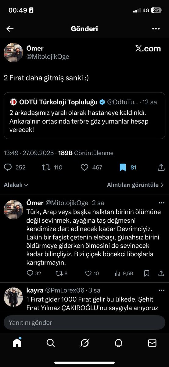 masiroglu's tweet photo. Şehit Fırat Yılmaz Çakıroğlu’na ve saldırıya uğrayan milliyetçi öğrencilere yönelik nefret ve hainlik içeren paylaşım hakkında Konya Cumhuriyet Başsavcılığı’na suç duyurusunda bulundum.  Bu nefret söyleminin cezasız kalmaması için sürecin takipçisi olacağım. https://t.co/dCeemPRMeg