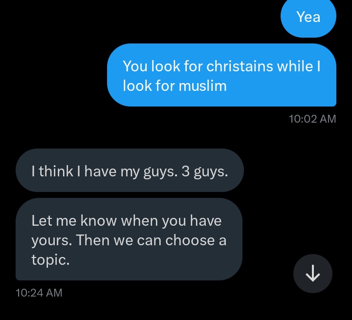 MasterMaliq's tweet photo. This month I reached out to a well-known pastor here on X about starting a weekly space to discuss religion, tolerance, and unity, and to fight misconceptions. He was hesitant at first but later agreed. He even suggested three Christians we could bring in, and asked me to find Muslims as well.

But just last night, he sent me a message (check the picture) explaining why he is still sceptical. His fear is clear: if he makes one honest point, some Muslims, especially extremists, will twist it, take offence, and call for his head in the name of the Prophet.

That fear says everything. Extremists have grown so loud that even peaceful dialogue feels dangerous. And that is exactly why these conversations must happen. If we keep quiet, extremists will keep ruling the stage with fear.