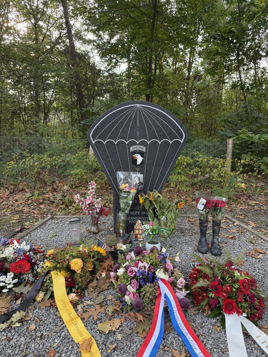 The memorial to Robert Cole, commander of 3rd Battalion 502 Parachute Infantry. Killed on the 18th of September near Best after surviving all of Normandy, including the bayonet charge at Carentan. For that action he was awarded the Medal of Honor but he never knew that.