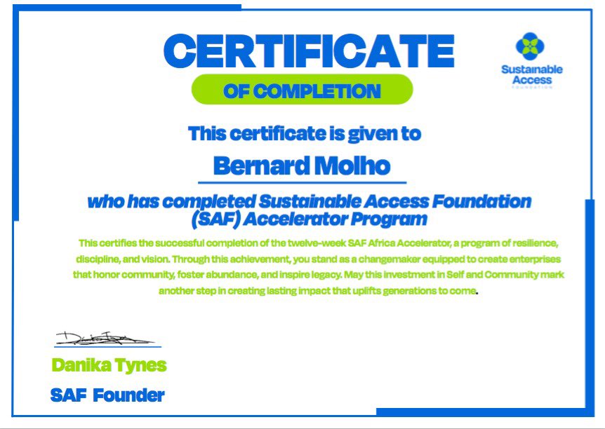 MolhoOfficial's tweet image. ✨ Built connections with inspiring changemakers across Africa

This is just the beginning of my journey to serve the community with even greater impact. 💙

#Changemaker #AcceleratorGrad #BuildingSustainableAccess