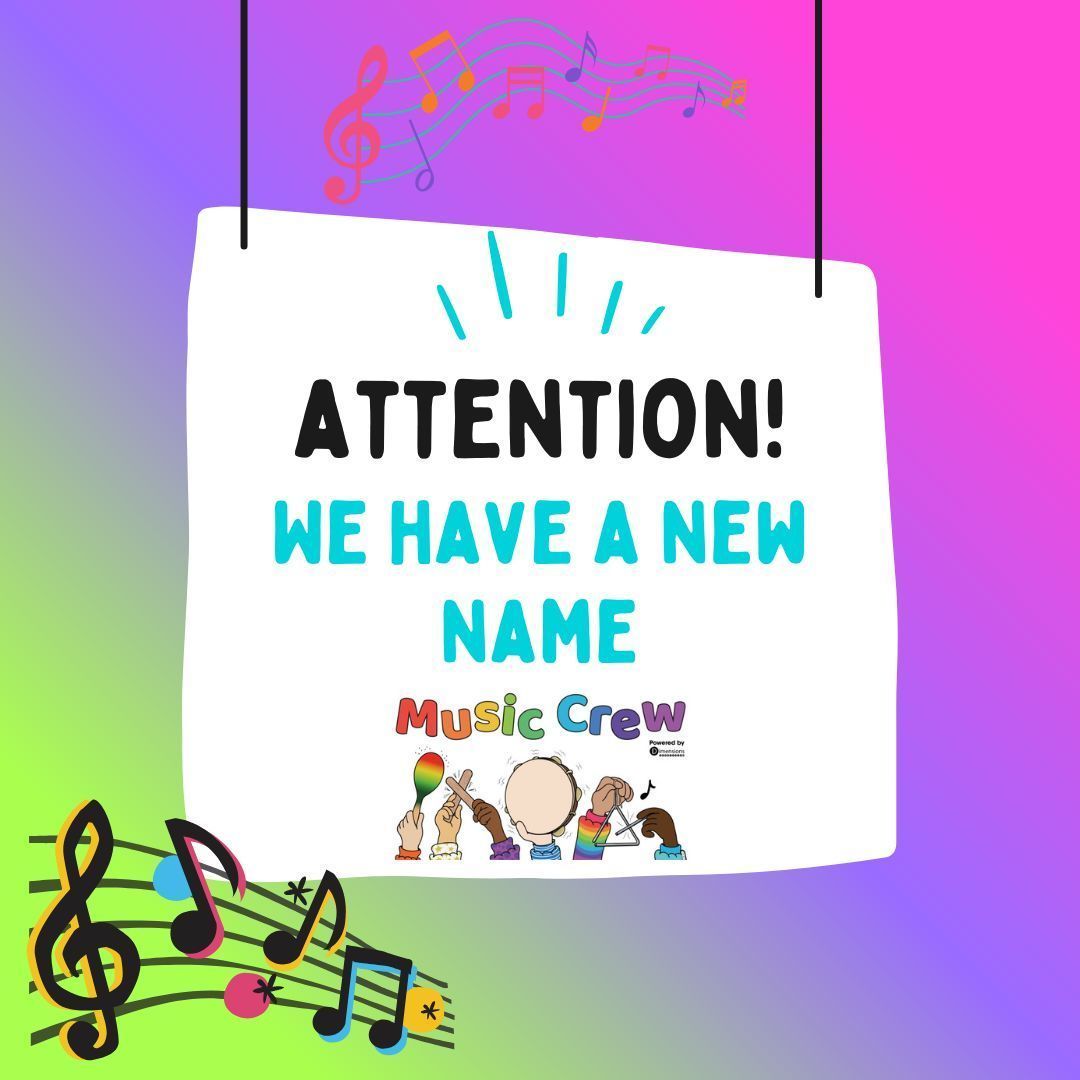 DCMusicCrew's tweet photo. We’re now the Music Crew! 🎶

Nothing else is changing; you’ll still get the same high-quality lessons and resources you know and love.

It’ll take us a little time to update the name everywhere, so please bear with us. Thanks for being part of the journey! 💛 https://t.co/8rpqSjTpLH