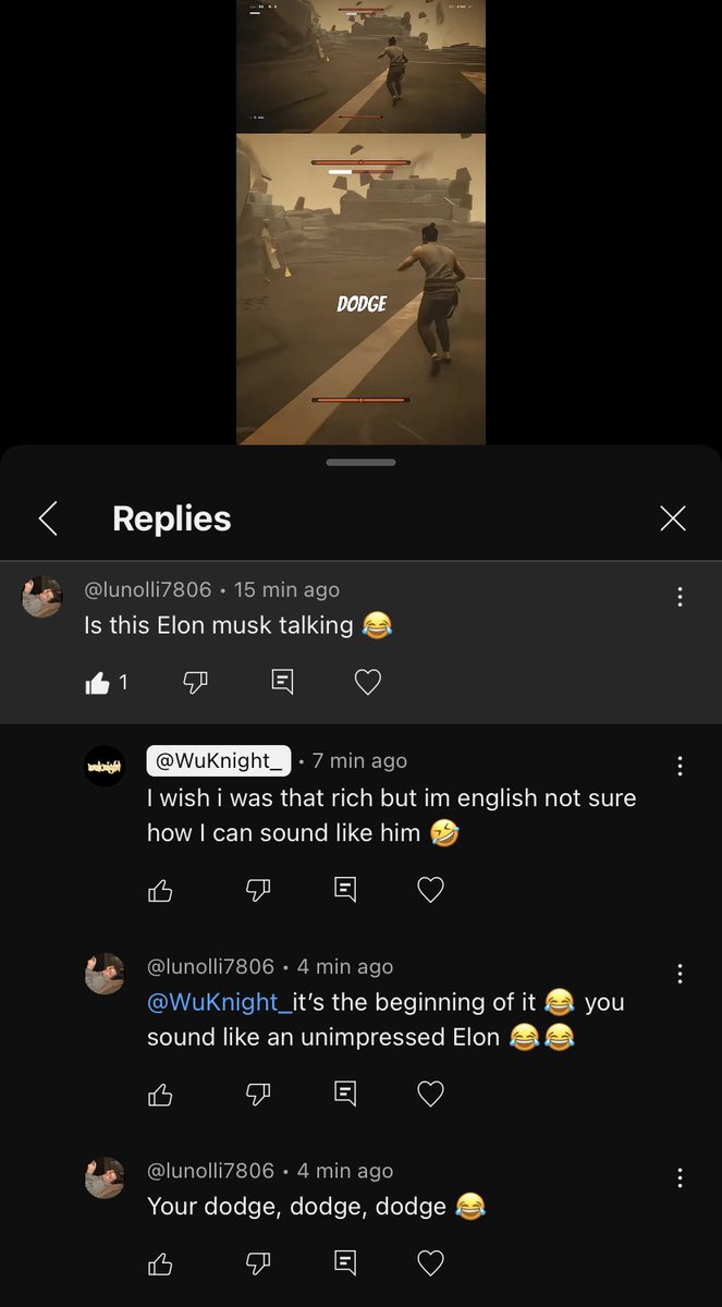 WuKnight_'s tweet photo. Good to know my tense and panicked voice sounds like @elonmusk hopefully my bank account can look like his too 🤣

#elonmusk #compliment #YouTube #comments #streamer https://t.co/6wOklhQ9qL