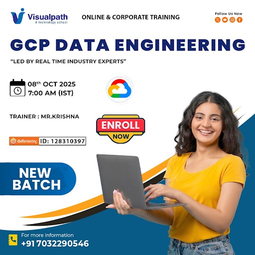 naveenkvis67093's tweet image. 🌟 GCP Data Engineer Online Training – New Batch 
🔗 Join Link: meet.goto.com/128310397
👨‍🏫 Trainer: Mr. Krishna
 📅 Date: 08/10/2025
 ⏰ Time: 7:00 AM IST

🔗Visit: visualpath.in/gcp-data-engin…
💬 WhatsApp: wa.me/c/917032290546

#Visualpath #GCP #DataEngineer  #GoogleCloud