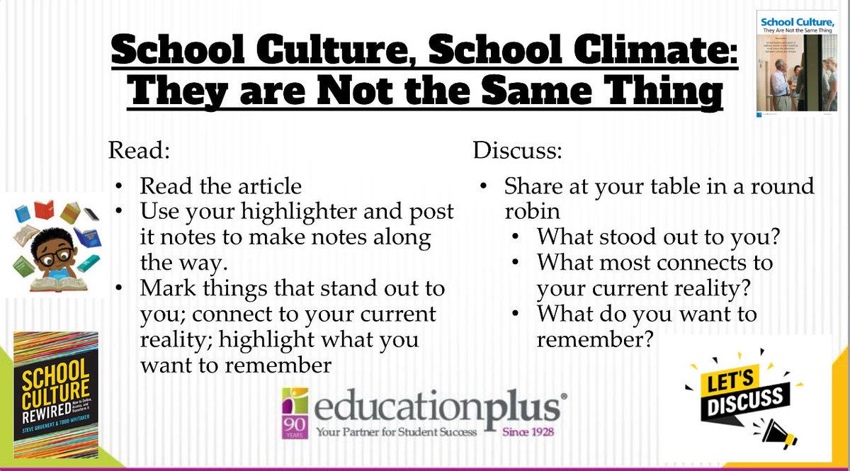 Remember, School Culture and School Climate are not the same thing! <a href="/donna_mccance/">Donna M. McCance, M.Ed. ♥️</a> <a href="/smgaillard/">Sean Gaillard</a> <a href="/AntonioRios2025/">Antonio Rios, M.Ed.</a> <a href="/MrK_WCMath7th/">Dr. Brett Kobernus</a> <a href="/JoeFWillis/">Joe Willis</a> <a href="/MsKatieDunlap/">Katie Dunlap Kaletta</a> <a href="/Dr_Tyler_Arnold/">𝓣𝔂𝓵𝓮𝓻 𝓐𝓻𝓷𝓸𝓵𝓭</a> <a href="/ChrisKrueger18/">Chris Krueger Ed.D.</a> <a href="/Mike_Wheeler_/">Dr. Mike Wheeler</a> <a href="/Principal_RES/">Patrick R. Keenoy, PhD</a> <a href="/SHSMrFleming/">SHS Mr. Fleming</a> <a href="/reevesalfred/">A. L. Reeves</a> <a href="/miguelmigrant/">Miguel Castillo, MS Ed, BS 🍎🍊🍓</a> <a href="/BethWhitaker2/">Beth Whitaker, PhD</a>